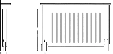 Diagram showing how to measure a radiator for a Bristol Radiator Cover